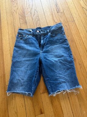 GAP Dark Blue High-Rise Denim Cutoff Shorts